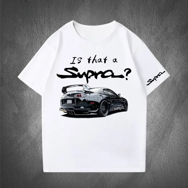 

New Car Brand Supra Short-sleeved T-shirt JDM Bull Demon King Japanese Performance Car Sports Car Pattern Printing Short-sleeved