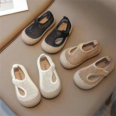 Children\'s net surface breathable soft sole comfortable casual sandals, boys and girls 2024 summer new casual sports sandals