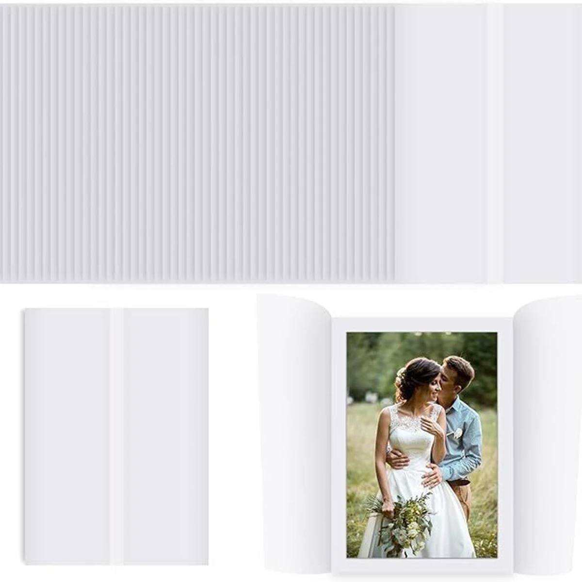 

Pre-Folded Vellum Jackets For 5x7in Invitations Transparent Paper Envelope Liners For Wedding Birthday Invitations Cards