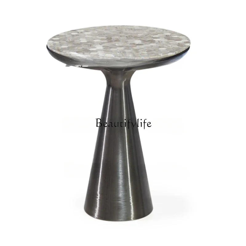

LD6Italian Mild Luxury Marble Coffee Table Simple Negotiation Sales Office Side Table Table Ins Style