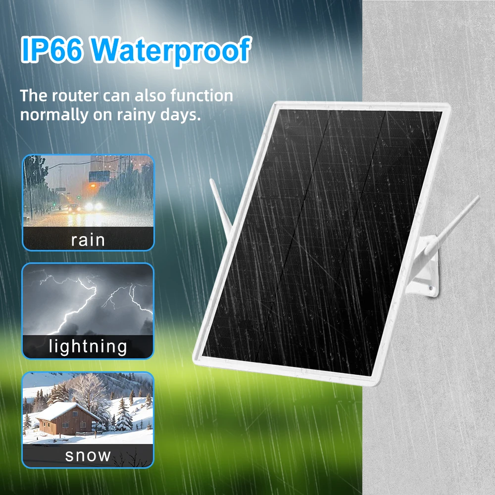 IP66 Waterproof Outdoor Solar Powered 4G SIM Card WIFI Router Ultra Long Standby 7 Days Portable 15W 25000mh for Mobile Device