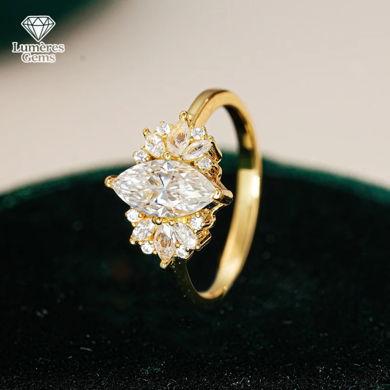 

Кольцо LumièRe Gems из чистого 18К морганита (AU750) - ромбовидная форма - идеально для учителей, пар и друзей - высококачественные ювелирные изделия