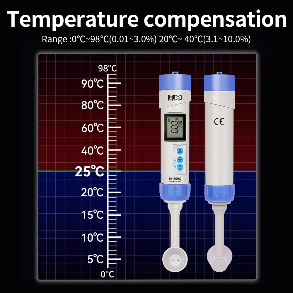 Salinity Meter Salt Temperature Tester with Spoon Salinometer Precision Digital Display Salinity Tester for Food Soup Cooking