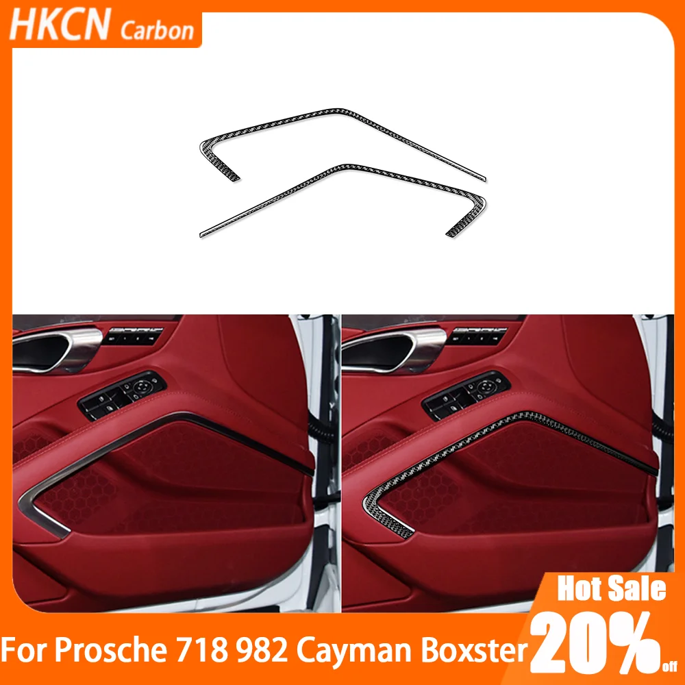 

Carbon Fiber Car Accessories Inner Door Decorative Strip Interior Cover Trim Modified Sticker For Porsche 718 982 Cayman Boxster