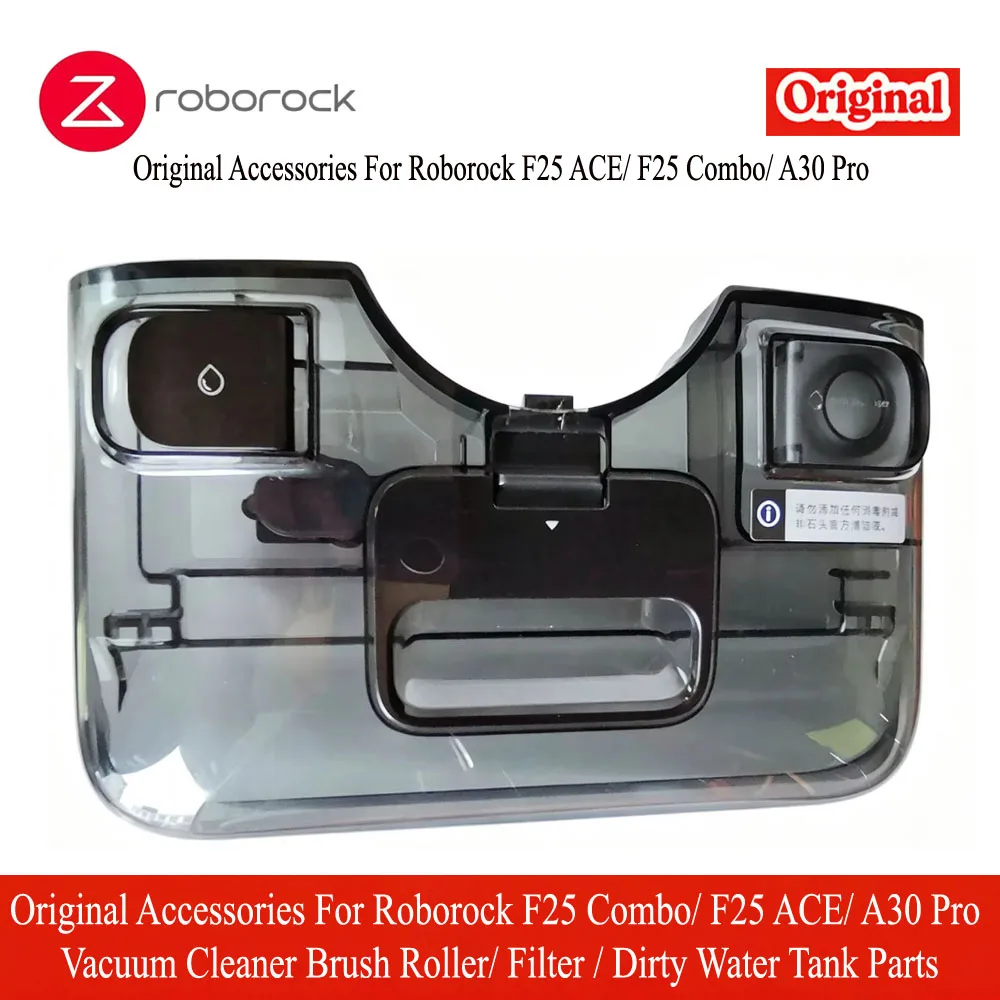 Originele accessoires voor de Roborock F25 Combo/F25 ACE/A30 Pro stofzuiger: borstelrol, filter en onderdelen voor het reservoir voor vuil water.