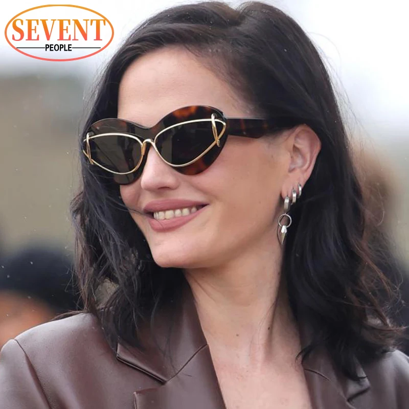 Fashion Sexy Cat Eye Sunglasses Women 2024 Luxury Brand Design New  Double Frame Sun Glasses For Female Cateye  Shades  Eyewear