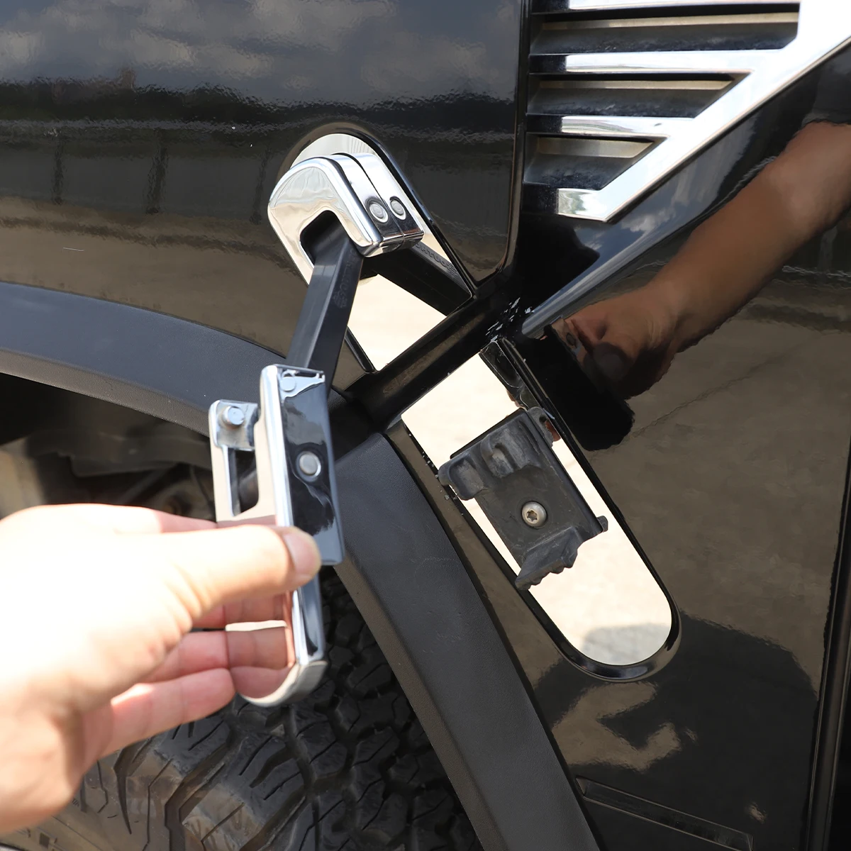 For Hummer H2 03-09 car styling Stainless Silver Car Hood Latch bottom plate Engine cover lock Trim Stickers Car Accessories 4