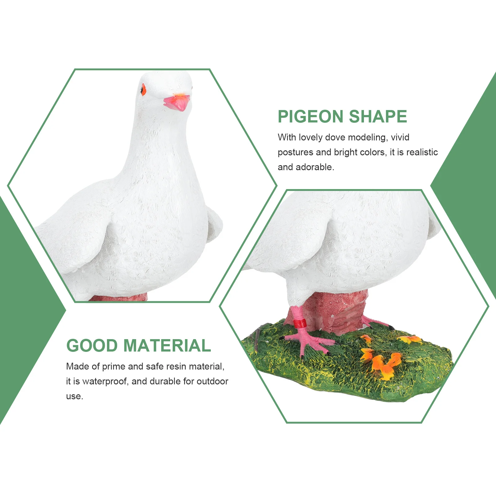 

Resin Dove Ornament Lifelike Waterproof Garden Decor for Yard Bonsai Landscape Miniature Scene Fairycore Room Decoration