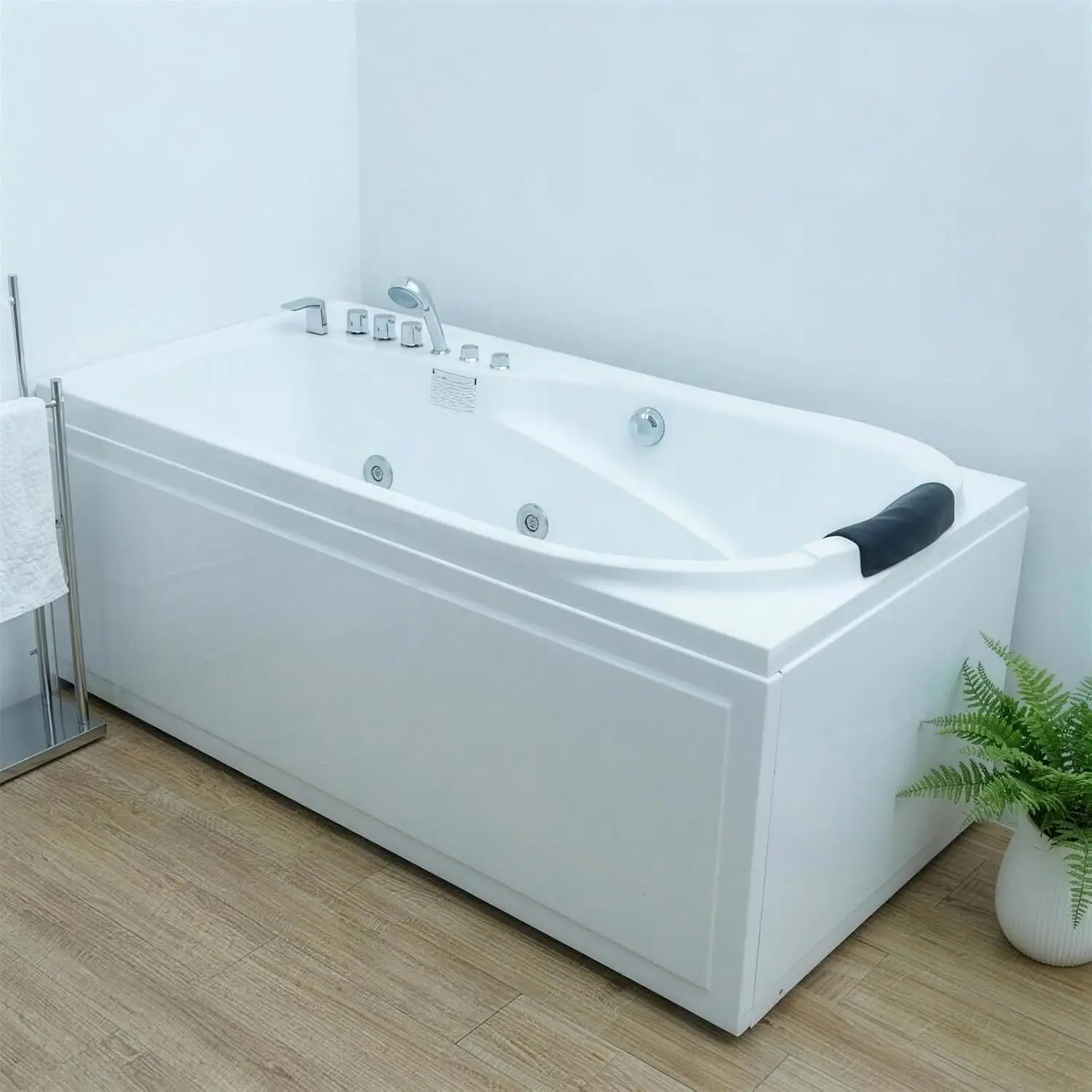 

Acrylic Whirlpool Tub, 67" x 34" Acrylic Whirlpool Tub, Jetted Bathtub with 8 Jets 750W Motor, Fiberglass Reinforced Spa Bath