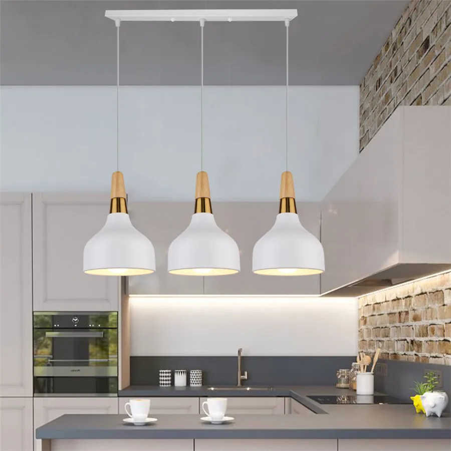 Lampe Suspendue Blanche à 3 Têtes au Design Nordique Simple et Créatif, Luminaire Décoratif d\'Nik, Idéal pour un Salon, une Chambre à Coucher ou un