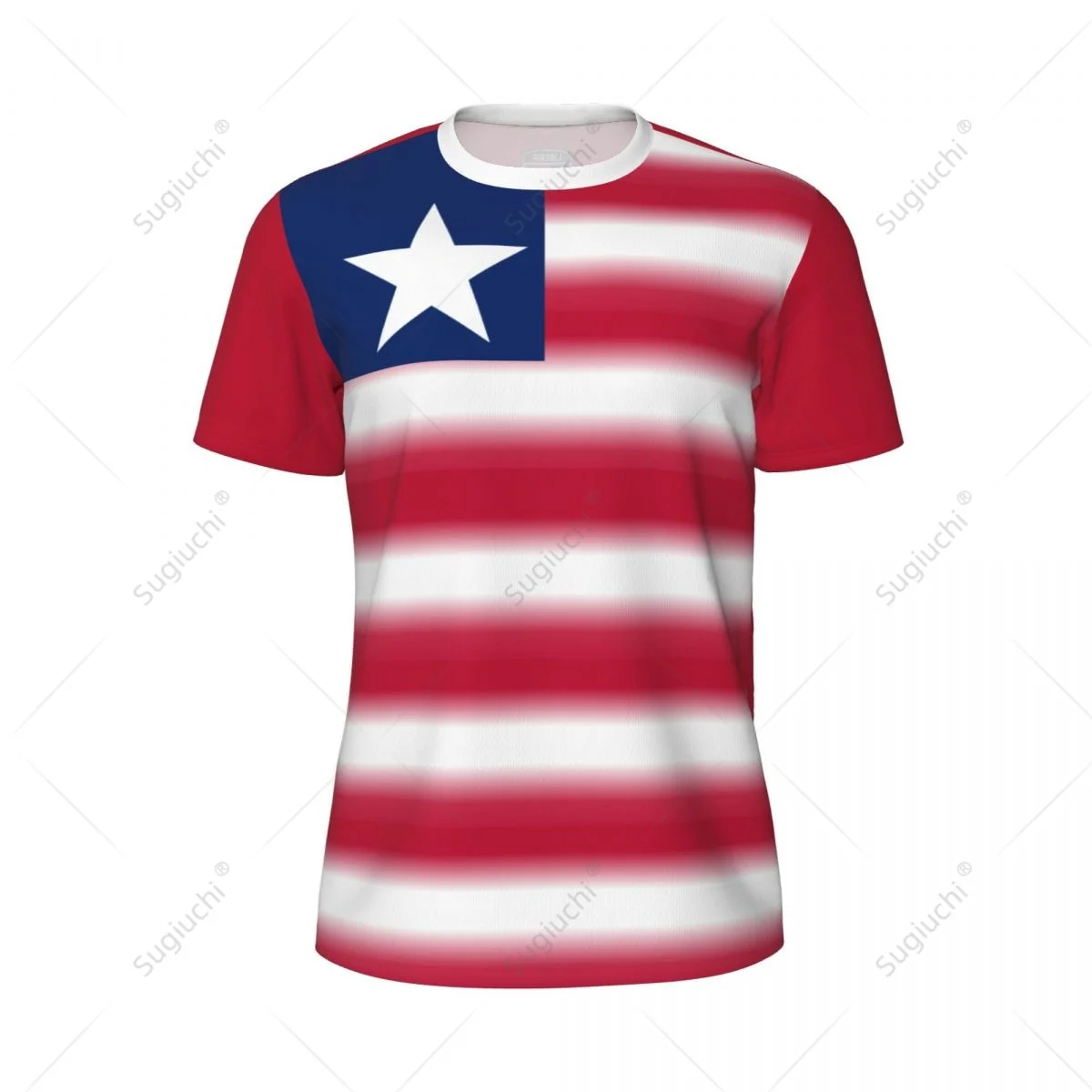 Sports Mesh T-shirt Liberia Flag For Running Bike Soccer Tennis Football Fitness Tees 3D Printed Custom