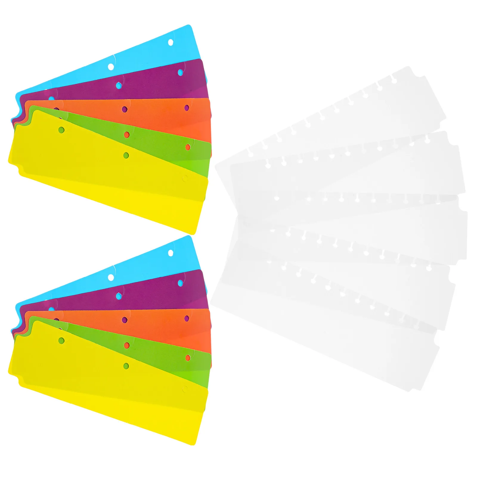 15Pcs Binder Index Dividers Plastic Ring Binder Separator Sheets Multicolor Bookmark Tabs for Planners Looseleaf Dividers Folder