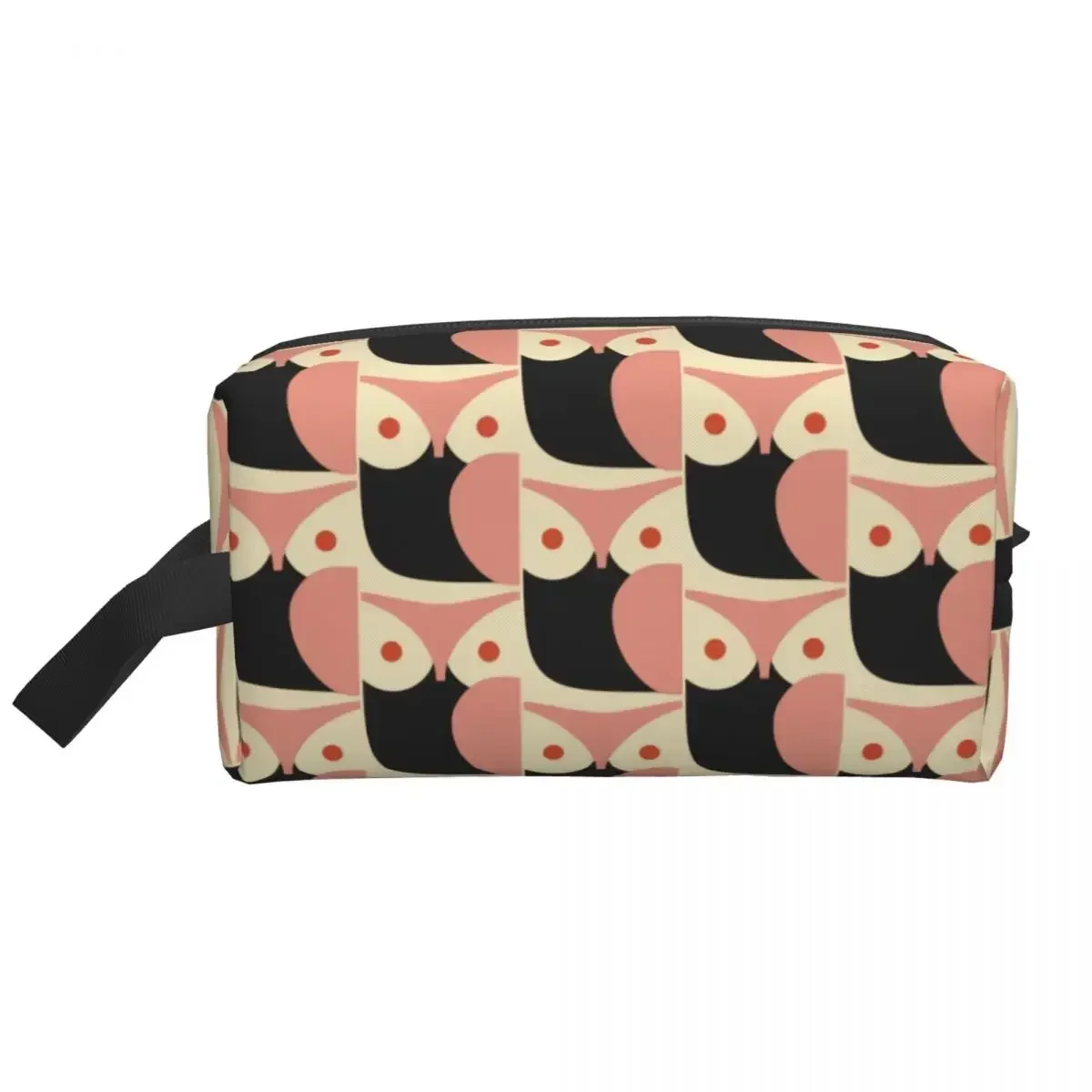 Custom Owl Chalky Pink Pattern Orla Kiely Travel Cosmetic Bag for Women Makeup Toiletry Organizer Lady Beauty Storage Dopp Kit