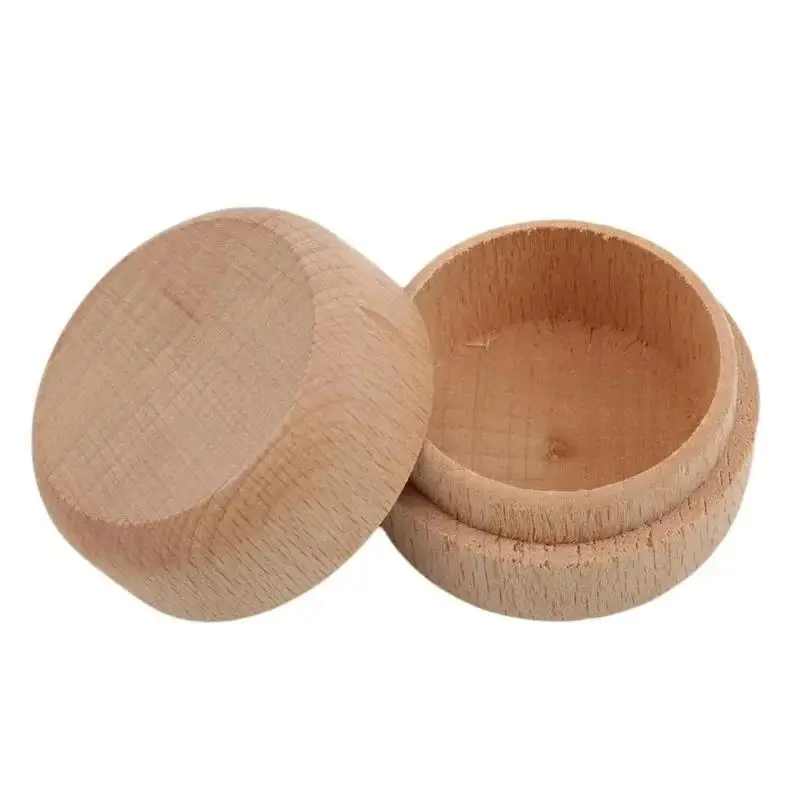 Storage Case Wooden Box Collections Travel Practical Handmade Gift Wood Round Case with Lid Round