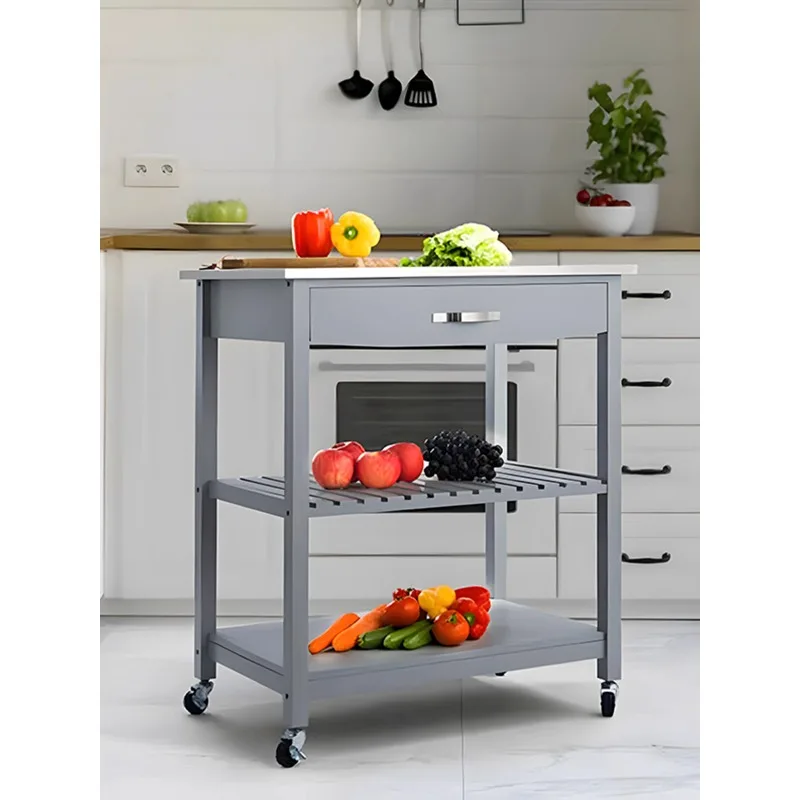 Kitchen Multifunctional Mobile Multi-layer Storage Rack Hotel Serving Food Delivery Cart Stainless Steel Tableware Storage Cabin