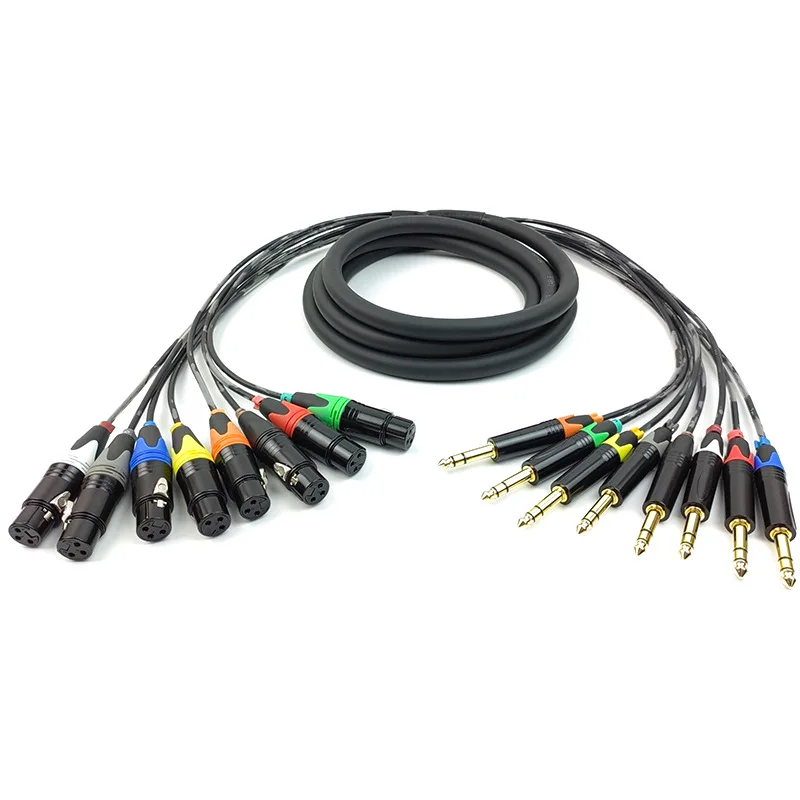 Multi-channel 8-Channel Stage Lighting Audio Signal Line XLR Connector 4K Resolution PVC Copper Conductor Two-Channel Cable