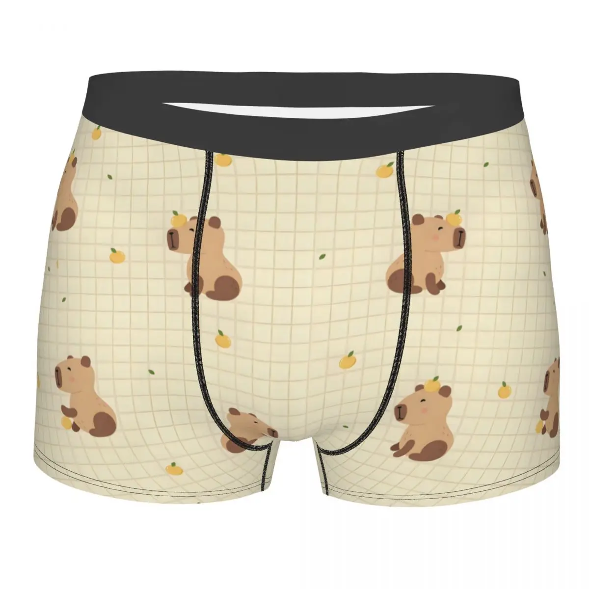 Custom Funny Baby Capybaras With Orange Underwear Men Printed Boxer Shorts Panties Briefs Breathable Underpants