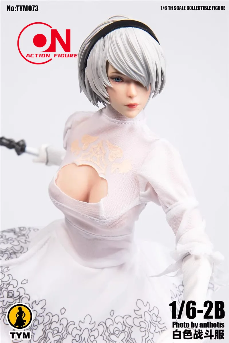 1/6 TYM073 2B White Combat Skirt Dress Clothes Set Model Fit for 12'' Female Girl TBLeague JIAOU Action Figure Body