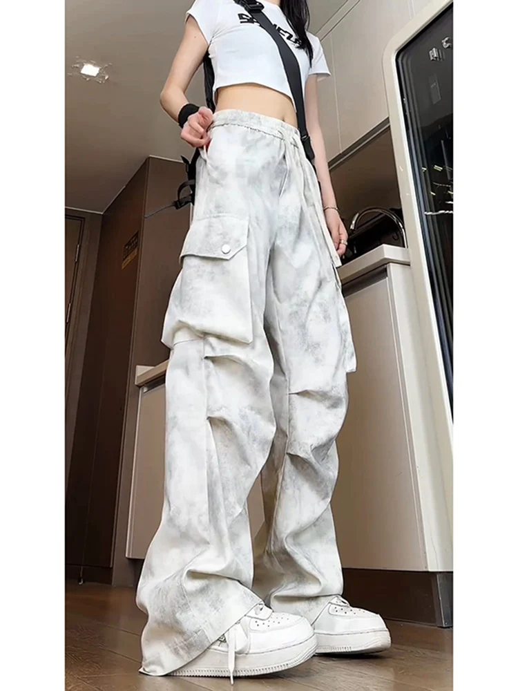 ey Dyed Workwear Pants Men's Thin Autumn American Functional Sle Big ket Climbing Pants Pleated Mountain Climbing Pants