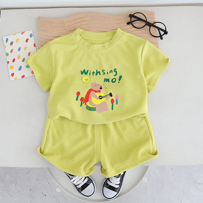 

Kids Summer Sets 2024 Baby Boy Clothes 9 To 12 Months Cartoon Short Sleeve T-shirts and Shorts Boys Outfits Children's Clothing