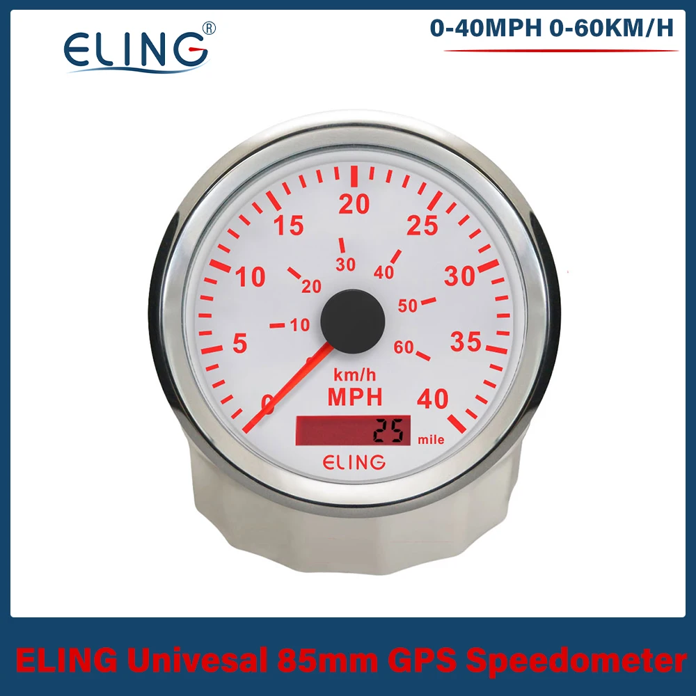 

Автомобильный GPS-спидометр ELING 85 мм, 0-40 миль/ч, 0-80 миль/ч, 0-160 миль/ч, с регулируемой красно-желтой подсветкой, 12В/24В