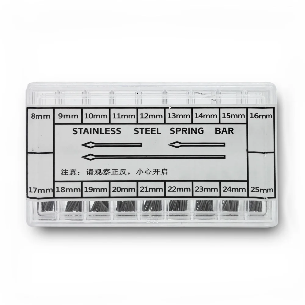 360 개/상자 6mm-23mm 8mm-25mm 시계 밴드 링크 핀 스테인레스 스틸 시계 스트랩 링크 핀 코터 바 시계 수리 액세서리