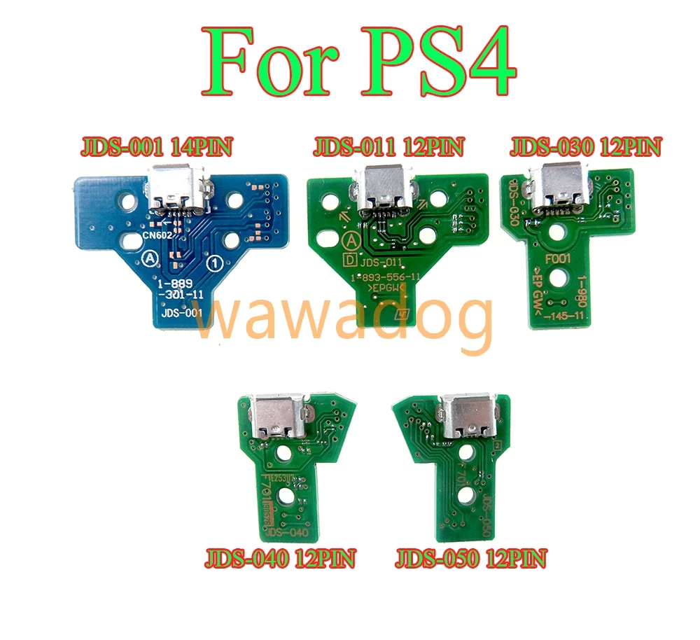 1pc/set For PS4 Controller Charging Socket Port Circuit Board JDS 001 011 030 040 050 with 12 14 Pin Power Flex Cable