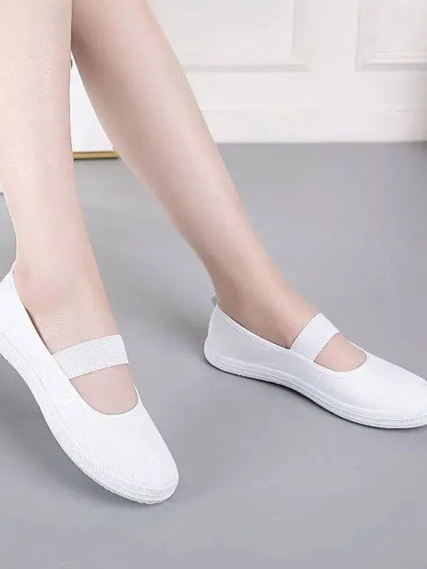 women's-white-ballet-flats-elastic-band-slip-on-casual-shoes-fashionable-business-flat-heel-mixed-material-winter-warm