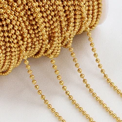 5Meters 2Meters Stainless Steel Ball Bead Chain Gold Color Beaded Chains for Bracelet Necklace DIY Jewelry Making DIY Wholesale