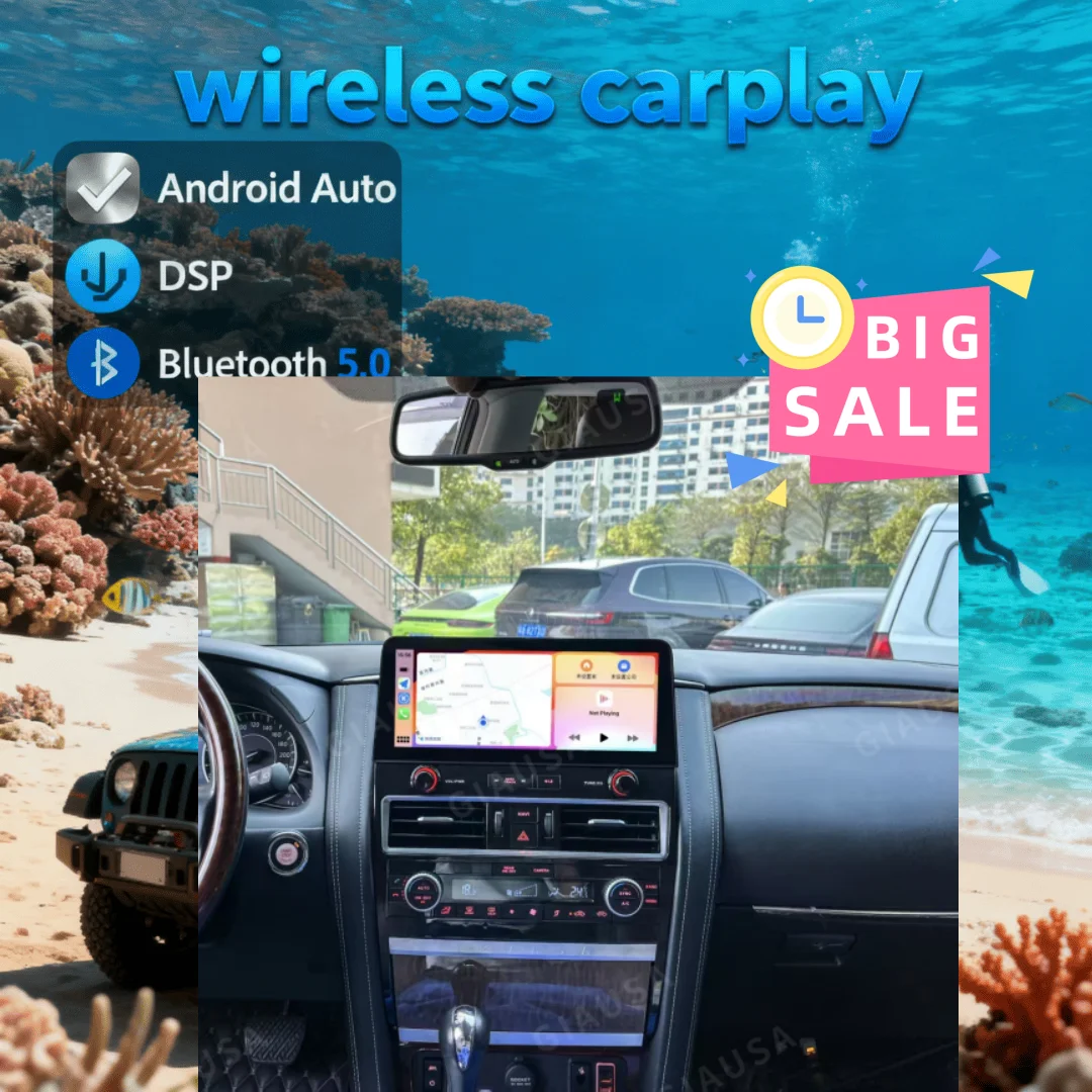 

12.3inch Multimedia Player For Nissan Patrol Y62 Amada 2010-2022 Android 13 Car auto Wireless carplay Radio GPS Bluetooth 5.0 4G