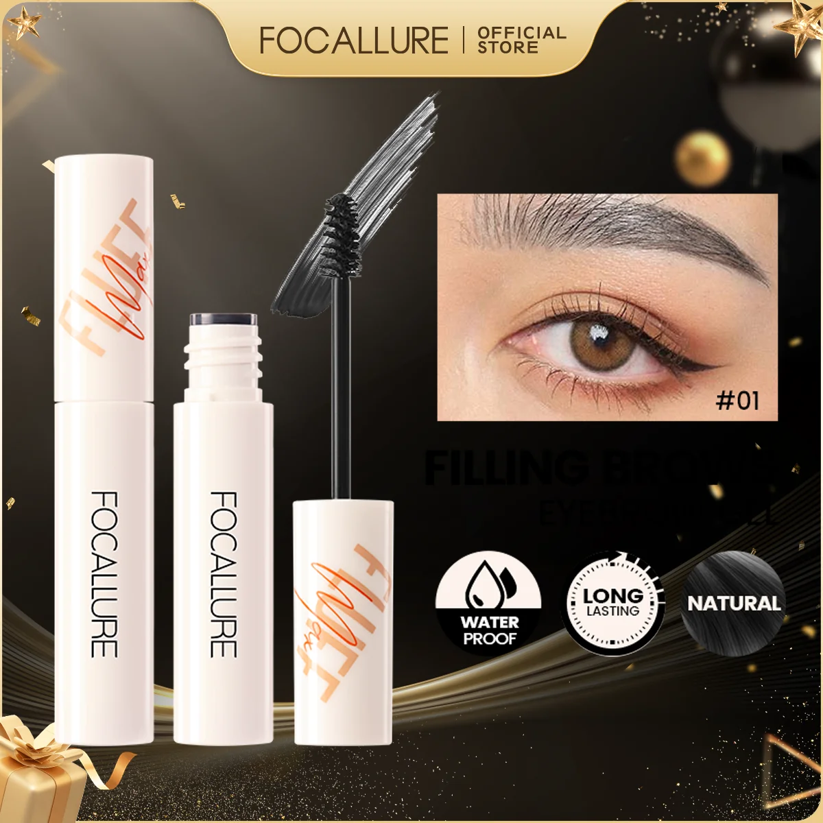 FOCALLURE مقاوم للماء جل الحواجب الطبيعي التجفيف السريع العين الحاجب الشمع الصابون الحاجب محسن الحاجب تصفيف كريم ماكياج مستحضرات التجميل