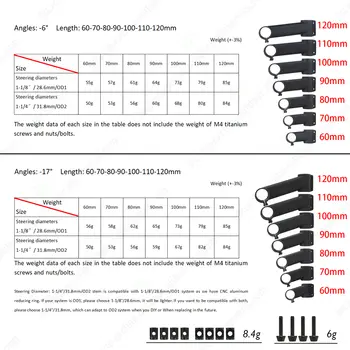 自行車把立 全碳纖維超輕內走線一體式把立角度 -6/-17 度 OD1 前叉夾環直徑 28.6mm 12 最佳銷售 mcfk - №12