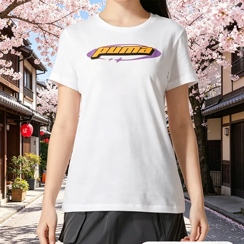 Puma Women Authentic Slim Fit Simple T Shirt Short Sleeve Tee 630565-02