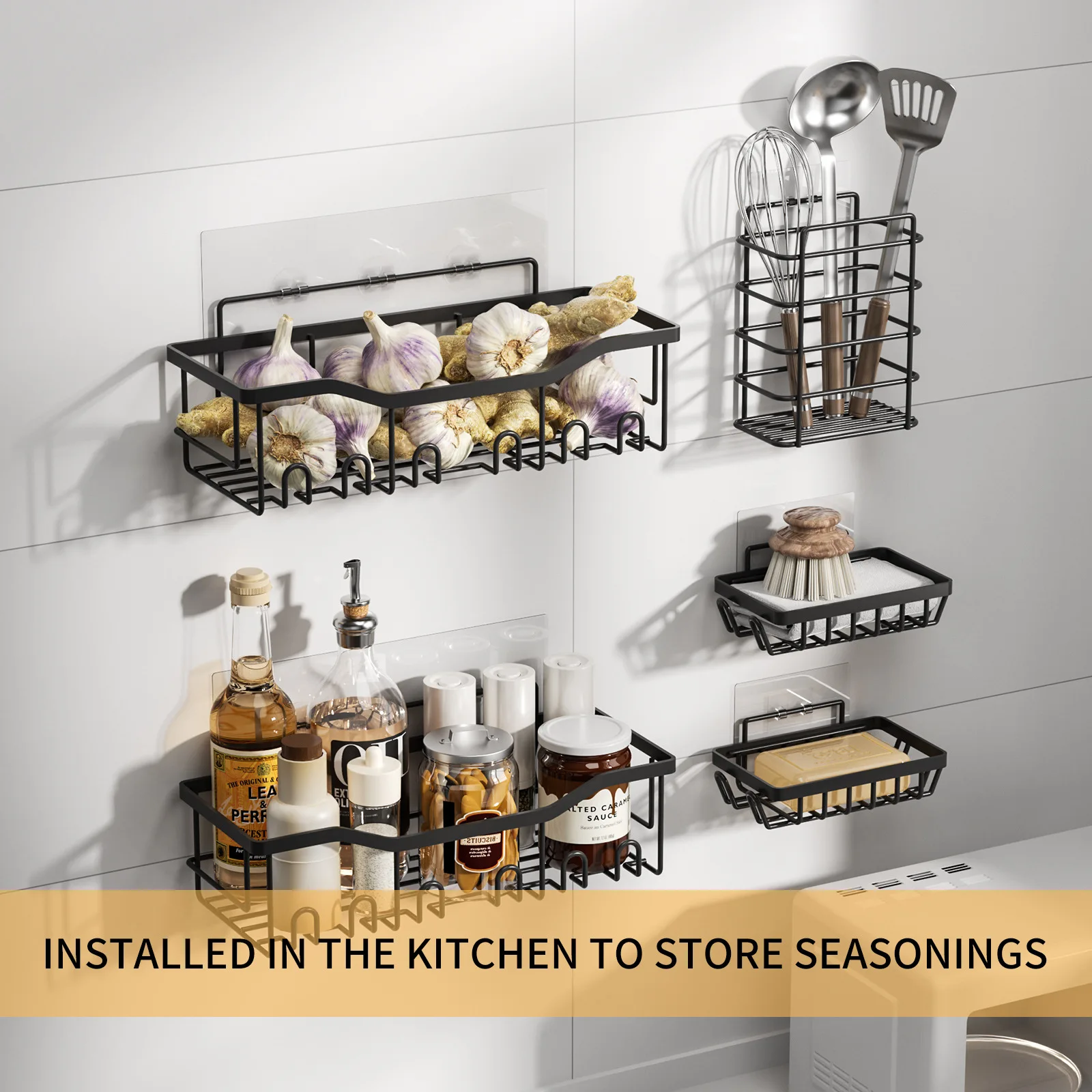 

2pcs Bathroom Shelf Bathroom Storage Rack Wall-mounted Toilet Toilet Bath Rack Shower Rack oilet No Punching