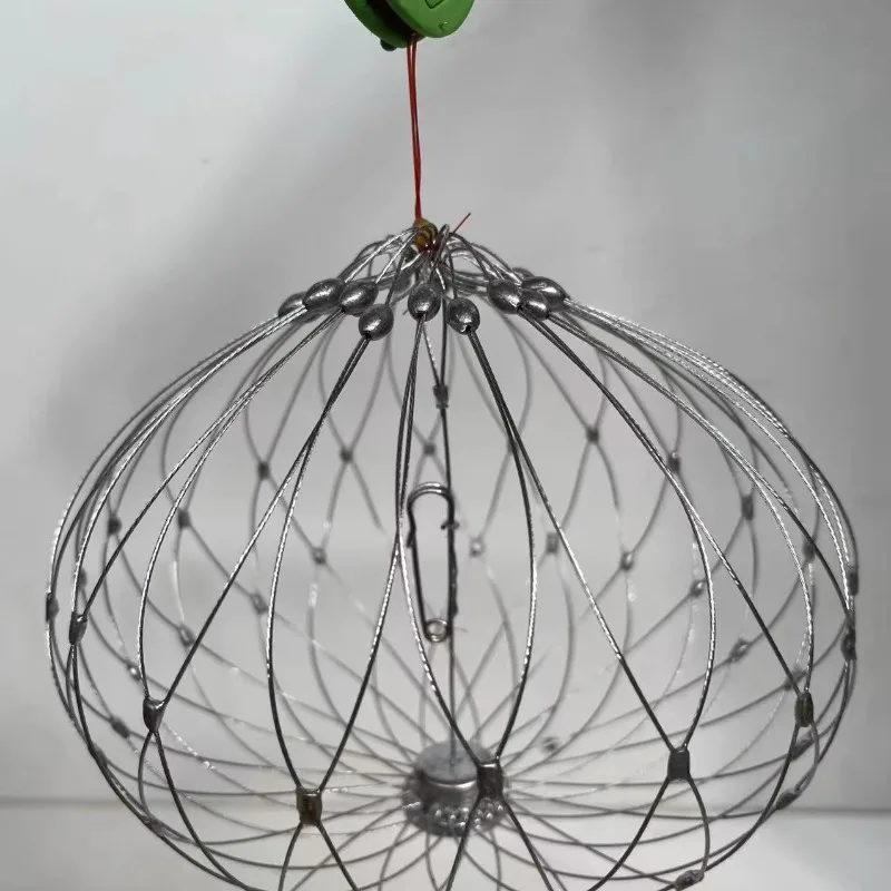 

fishing artifact Crayfish fishing cage Sea fishing outdoor hairy round automatic opening and closing tool