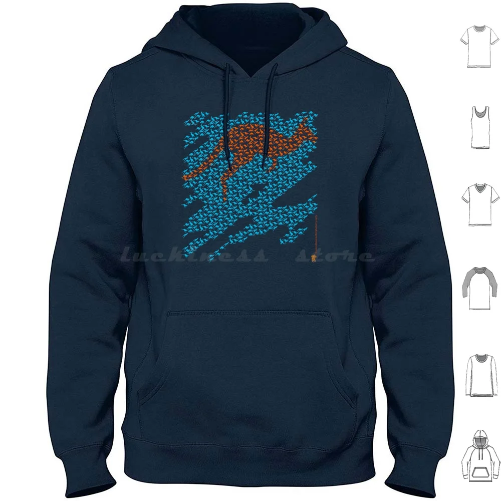 Kangaroo Mosaic Hoodies Long Sleeve Kangaroo Australia Australian Orange Blue Abstract