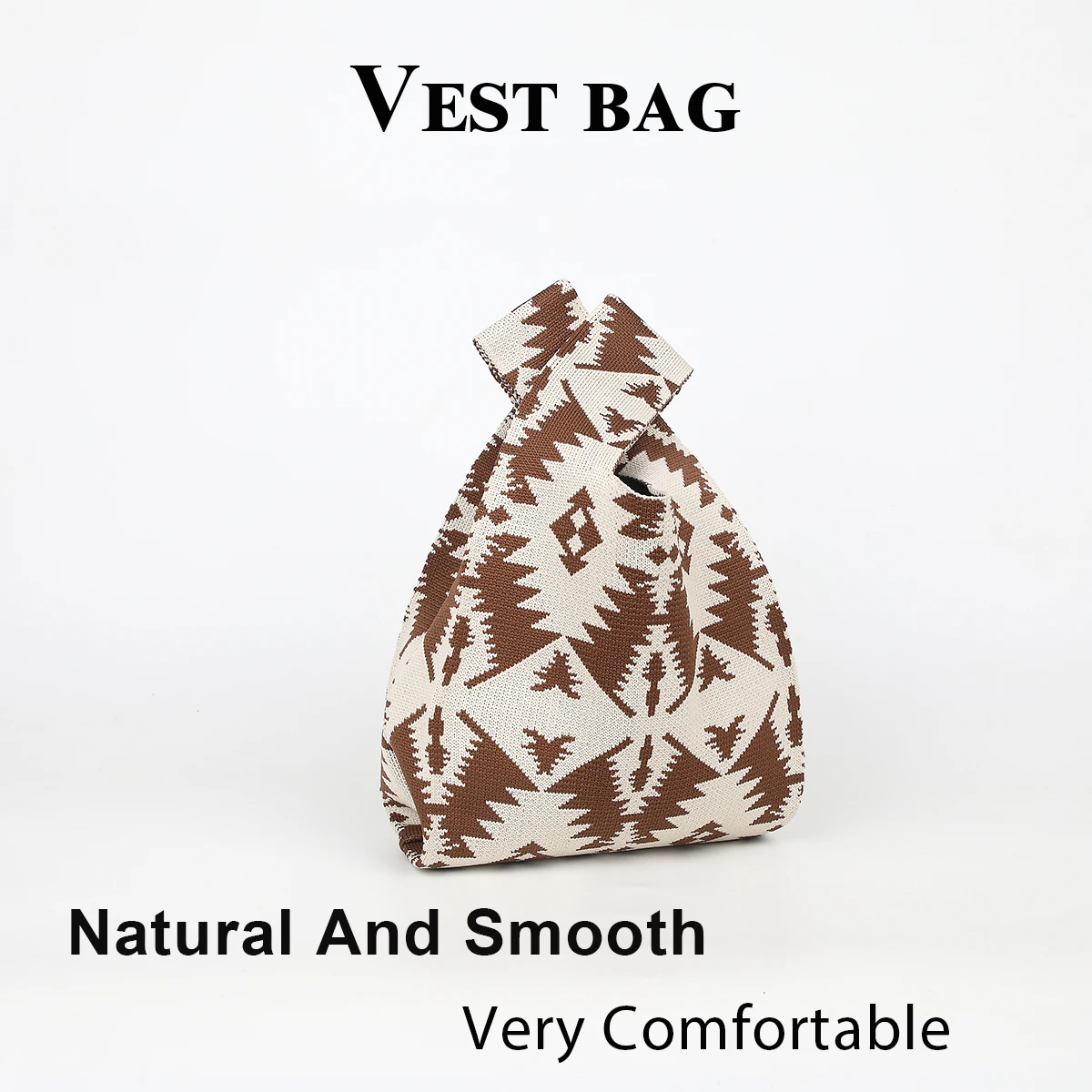 

Bohemian Ethnic Style Symmetrical Pattern Design, Soft, Breathable and Durable Knitted Handbag, Carry Umbrella, Mobile Phone Cosmetics Book, Suitable for Daily Travel, Vacation, Shopping, School Outdoor Sports