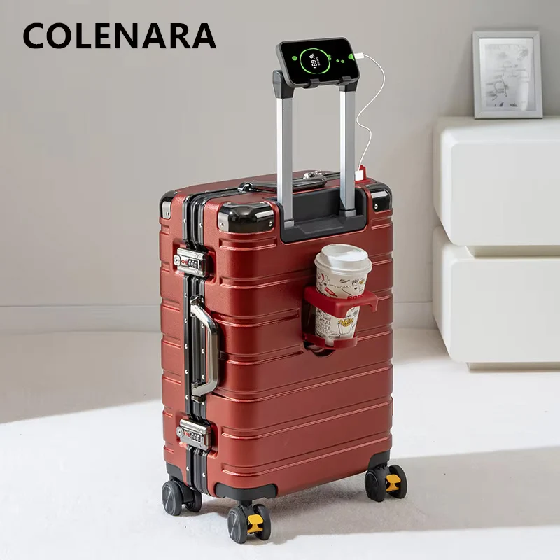 COLENARA High quality suitcase ABS+PC boarding box large capacity trolley case 20