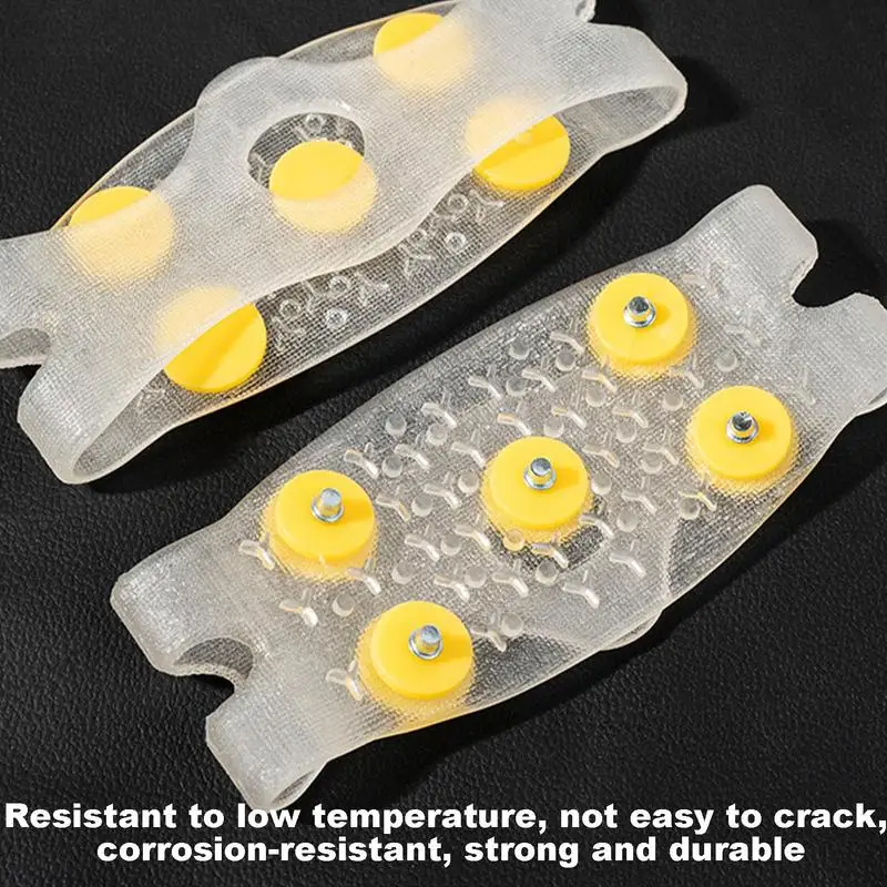 Ice Shoe Spikes Ice Grippers TPE Spikes Grips Traction Pair Anti-Slip With 5 Steel Studs Crampons Traction Grips Spikes For