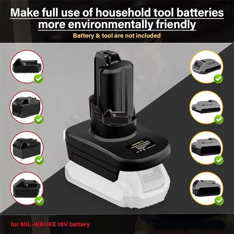 Adapter Converter for Dewalt to for Bosch 12V, for Milwaukee 18V Batteries Convert to for Bosch 12V and 10.8V GBA Power Tools