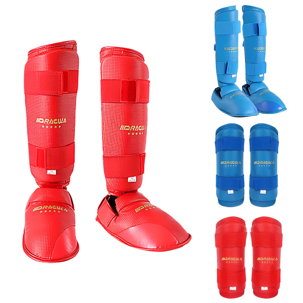 

DRACULA Taekwondo Guard Protector Shin Guards Shin Instep Pads for Kickboxing Sparring Martial Arts Training for Men Women Kids