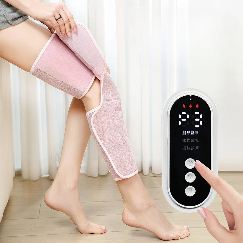脚のマッサージ器-電動エア圧縮療法ブーツ-循環促進-ワイヤレス加熱膝マッサージ器-痛み緩和用