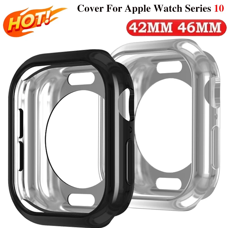 Change To Ultra Protective Case For Apple Watch S10 42mm 46mm No Screen Protector Full HD TPU Bumper Cover For iWatch Series 10