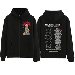 Sabrina Carpenter Short n' Sweet Zipper Hoodie Harajuku Pullover Tops Sweatshirt Streetwear