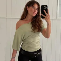 Talenza été une épaule hauts mode mince rétractable à manches courtes T-Shirts Sexy fête Y2k Streetwear solide hauts pullover femmes 3