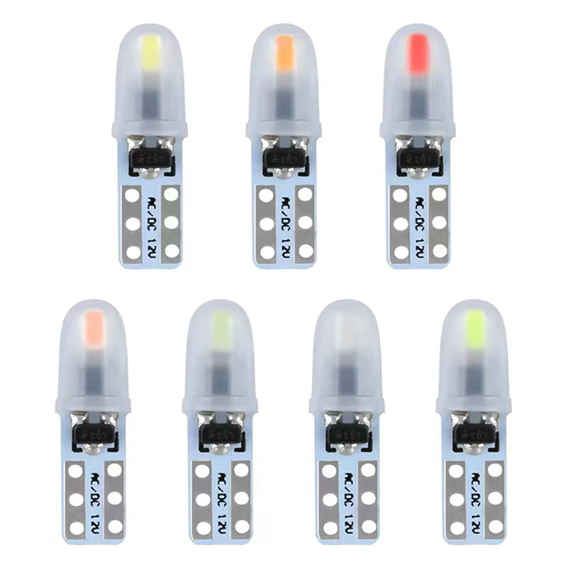 5pcs T5 Led Car Interior Light Indicator Dashboard Gauge Instrument Wedge Lamp Auto Signal Light