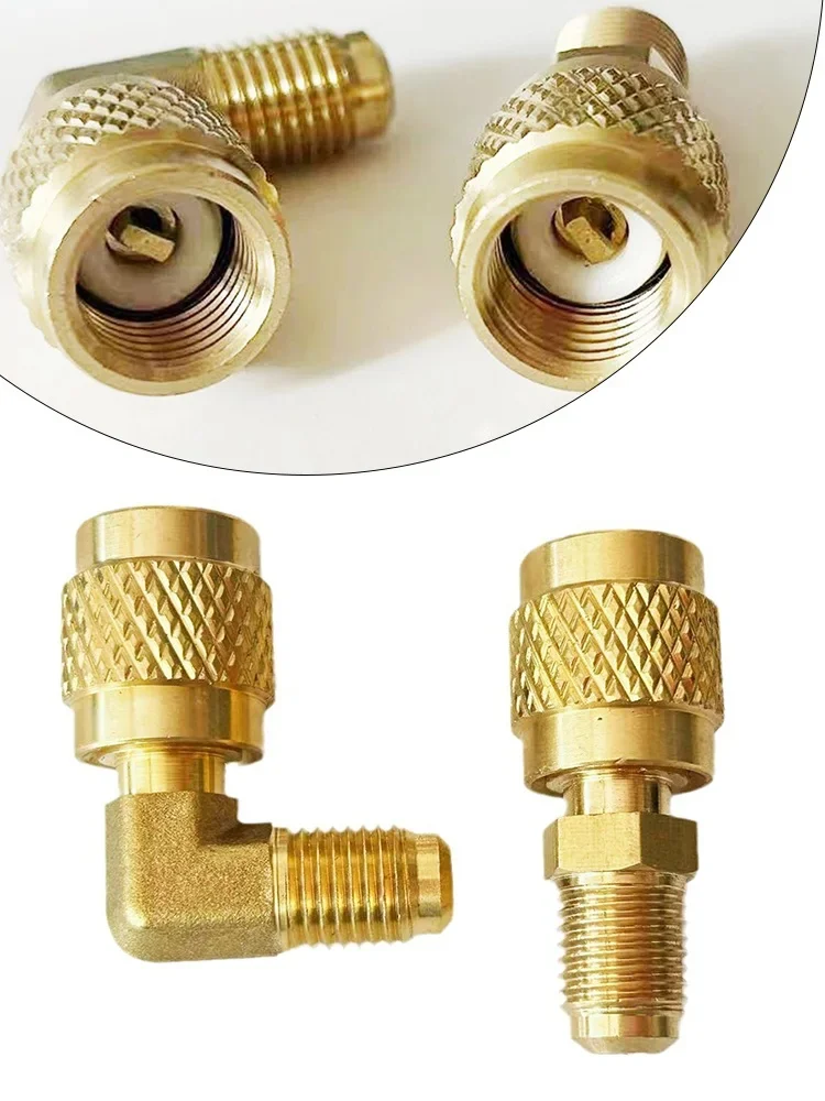 

R22 To R410 Conversion Connector 90° Integrated 1/4 To 5/16 Copper Connector Household Tools And Accessories