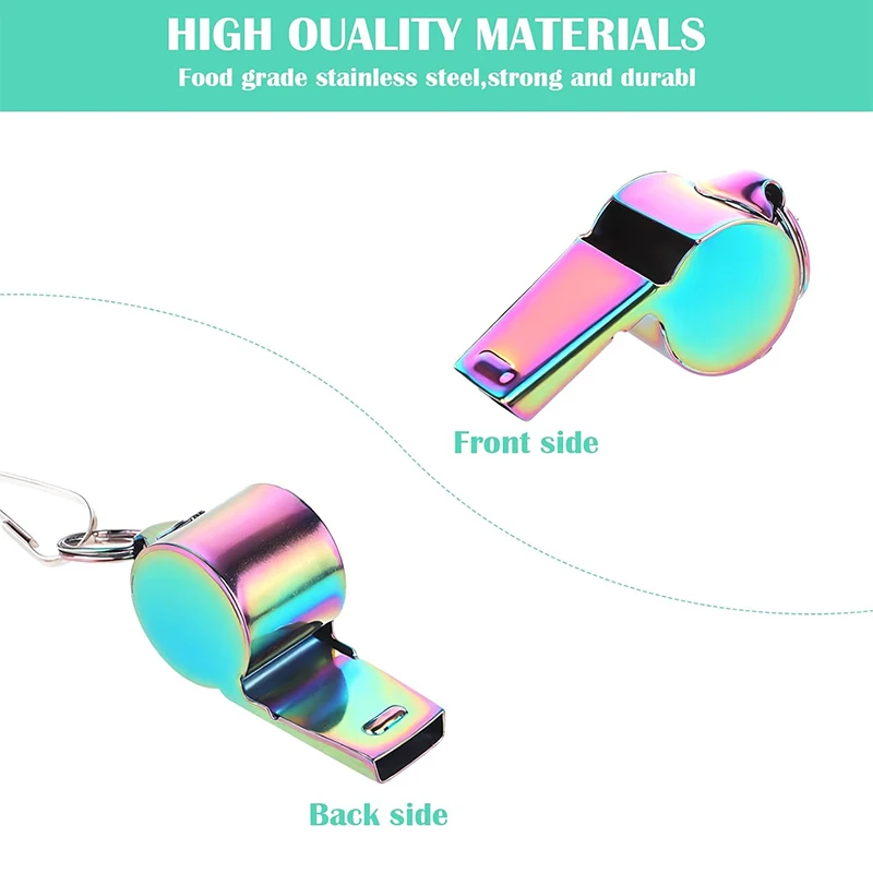 1pc Portable Referee Whistles with Rope Sport Rugby Metal Whistle Party Training Soccer Football Basketball Cheerleading Tool