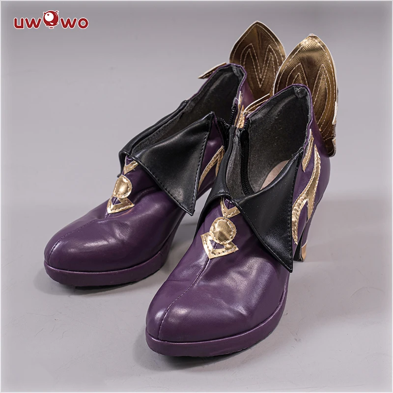 

UWOWO Game Genshin Impact Keqing Cosplay Shoes Ke Qing Impact Halloween Keqing Yuheng Liyue Qixing Purple Costumes