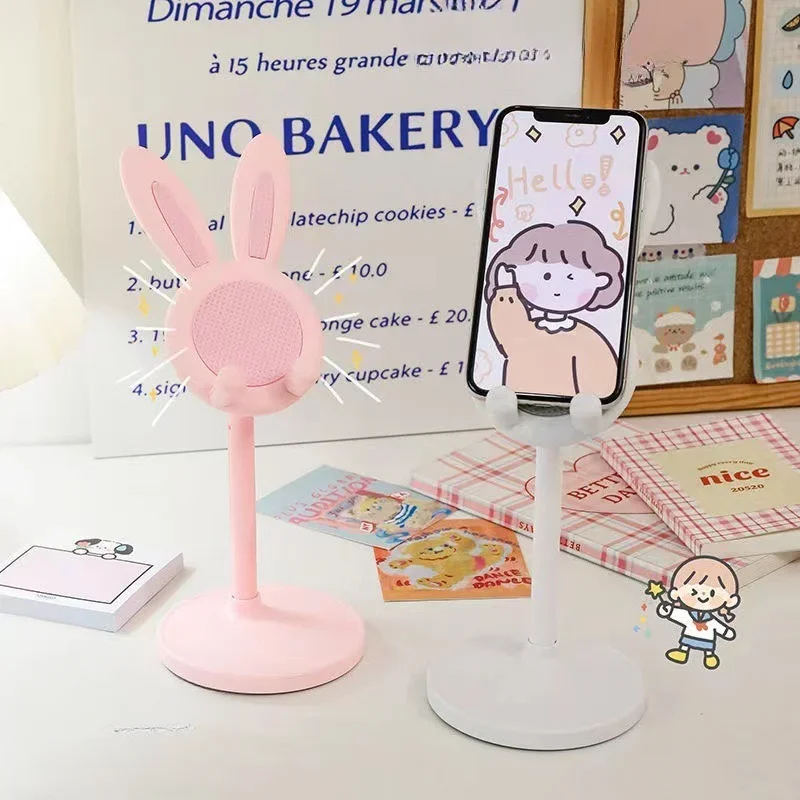 The cute Rabbit mobile phone stand desktop can lift and adjust the desktop phone accessories stand grip